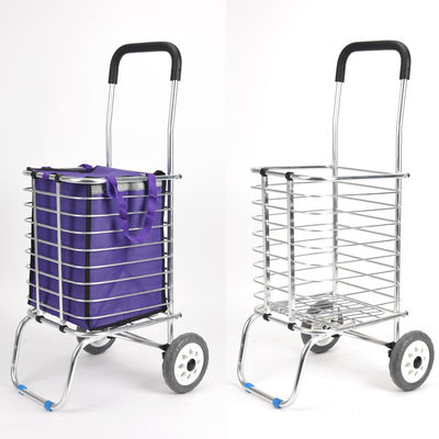 品質  German Foldable Wholesale Supermarket Foldable Metal Trolley 4 Wheels Trolley 35L Shopping Bag 工場