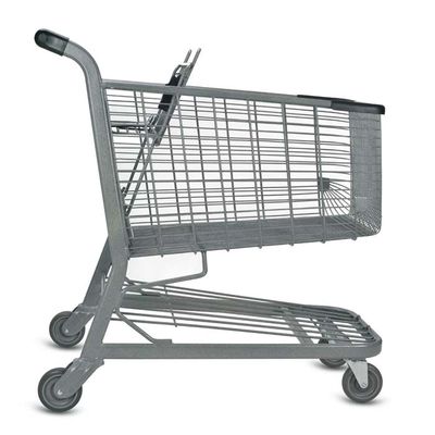 品質  Wholesale 4 Wheel Supermarket Trolley Store Grocery Trolley Folding Steel Push Shopping Trolley 工場