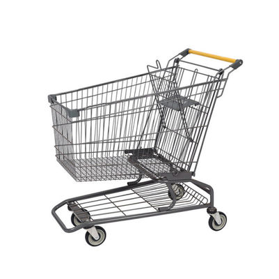 品質  Euro Unfolding Shopping Trolley Metal Supermarket Shopping Trolley Grocery Wire Trolley 工場